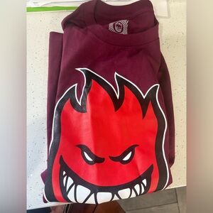 Spitfire Maroon T-Shirt with Bold Red Devil Graphic men’s  XL